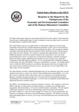 Statement by the Delegation of the United States in response to the presentation by the Chairpersons of the Economic and Environmental Committee and the Human Dimension Committee
