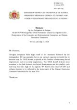 Statement by the Delegation of Georgia in response to the presentation by the Chairpersons of the Economic and Environmental Committee and the Human Dimension Committee