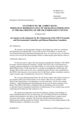 Statement by the Delegation of the Russian Federation in response to the presentation by the Chairpersons of the Economic and Environmental Committee and the Human Dimension Committee