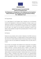 Statement by the Greek Presidency of the Council of the EU in response to the address by the Federal Minister for European and International Affairs of Austria, H.E. Sebastian Kurz