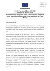 Statement by the Greek Presidency of the Council of the EU in response to the address by the President of the International Committee of the Red Cross, H.E. Peter Maurer