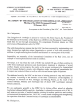 Statement by the Delegation of Azerbaijan in response to the address by the President of the International Committee of the Red Cross, H.E. Peter Maurer