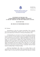 Statement by the Delegation of the Holy See on the International Day of Commemoration in memory of the victims of the Holocaust, on 27 January 2014