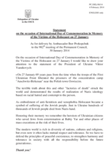 Statement by the Delegation of Ukraine on the International Day of Commemoration in memory of the victims of the Holocaust, on 27 January 2014
