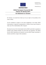 Statement by the Greek Presidency of the Council of the EU on the situation in Ukraine in response to the report on the activities of the Chairperson-in-Office