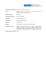 ITB No. UKR/01/2014: Supply and delivery of stationery, paper and office furniture for the OSCE Project Co-ordinator in Ukraine. Bid submission deadline: 19 March 2014, 11:00 Kyiv time (GMT+2 / EET)