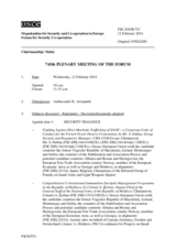 745th Plenary Meeting of the Forum for Security Co-operation