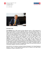 CV of Tim Guldimann, Personal Envoy of the OSCE Chairperson on Ukraine