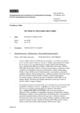 Giornale della 745a Seduta plenaria del Foro di cooperazione per la sicurezza