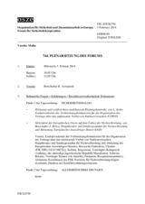 Journal der 744. Plenarsitzung des Forums