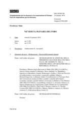 Giornale della 742a Seduta plenaria del Foro di cooperazione per la sicurezza
