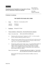 Diario de la 740ª Sesión plenaria del Foro de Cooperación en materia de Seguridad  