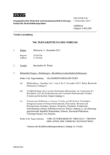 Journal der 740. Plenarsitzung des Forums