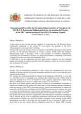 Statement by the Delegation of Georgia on the situation in Ukraine