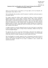 Statement by the Delegation of the Czech Republic on the situation in Ukraine