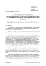 Statement by the Delegation of the Russian Federation on the human rights in places of detention in the United States of America