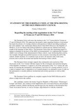 Statement by the Greek Presidency of the Council of the EU on the meeting in the “5+2” negotiation format on the settlement of the Transdniestrian conflict, held in Vienna on 27 and 28 February 2014