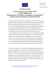 Déclaration de l'UE relative à la session de négociations dans le format 5+2 (Vienne, 27-28 février 2014)