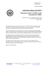 Statement by the Delegation of the United States on the meeting in the “5+2” negotiation format on the settlement of the Transdniestrian conflict, held in Vienna on 27 and 28 February 2014