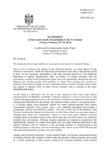 Statement by Moldova on the meeting in the “5+2” negotiation format on the settlement of the Transdniestrian conflict, held in Vienna on 27 and 28 February 2014