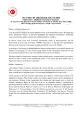 Statement by the Delegation of Turkey in response to the address by the Minister of Youth and Social Welfare of Albania, H.E. Erion Veliaj
