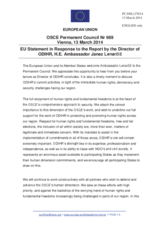 Statement by the Greek Presidency of the Council of the EU in response to the report by the Director of the Office for Democratic Institutions and Human Rights, Ambassador Janez Lenarčič 