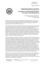 Statement by the Delegation of the United States in response to the address by the Acting Minister for Foreign Affairs of Ukraine, H.E. Andrii Deshchytsia