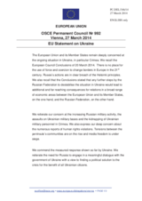Statement by the Greek Presidency of the Council of the EU on the situation in Ukraine and violations of OSCE commitments by the Russian Federation in Ukraine