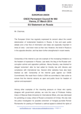 Statement by the Greek Presidency of the Council of the EU on the fundamental freedoms in the Russian Federation