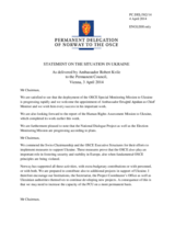 Statement by the Delegation of Norway on the violations of OSCE principles and commitments by the Russian Federation in Ukraine and the situation in Ukraine