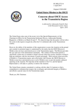 Statement by the Delegation of the United States on the meeting in the “5+2” negotiation format on the settlement of the Transdniestrian conflict, to be held in Vienna on 10 and 11 April 2014