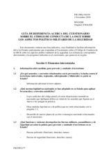 Reference Guide on the Questionnaire on the OSCE Code of Conduct on Politico-Military Aspects of Security