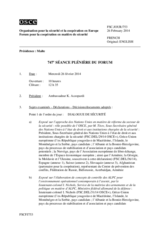 Journal de la 747ème séance plénière du Forum