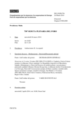 Giornale della 750a Seduta plenaria del Foro di cooperazione per la sicurezza