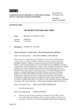 Diario de la 746ª Sesión plenaria del Foro de Cooperación en materia de Seguridad  