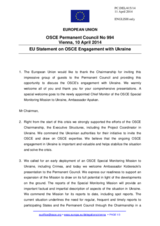 Statement by the Greek Presidency of the Council of the EU on the OSCE Engagement with Ukraine
