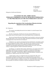 Statement by the Delegation of the Russian Federation on the situation regarding Russian television channels in Latvia and Lithuania