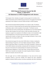 Statement by the Greek Presidency of the Council of the EU on the OSCE engagement with Ukraine
