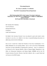 Welcoming Remarks by Alexey Lyzhenkov, Co-ordinator, OSCE Transnational Threats Department