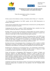 Vilnius Recommendations on Safety of Journalists