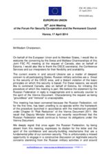 Statement by the Greek Presidency of the Council of the EU on the activation of Paragraph 16.3 of the Vienna Document 2011 on Confidence- and Security-building Measures