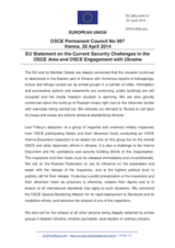 Statement by the Greek Presidency of the Council of the EU on the current security challenges in the OSCE area and OSCE engagement with Ukraine