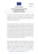 Statement by the Greek Presidency of the Council of the EU on the current security challenges in the OSCE area and OSCE engagement with Ukraine