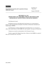 Decision on the Appointment of the Director of the Office for Democratic Institutions and Human Rights