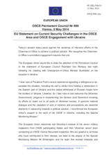 Statement by the Greek Presidency of the Council of the EU on the current security challenges in the OSCE area and OSCE engagement with Ukraine