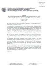 Statement by the Delegation of Armenia on the cases of Mr. R. Mirkadirov and of Mr. A. and Ms. L. Yunus in Azerbaijan