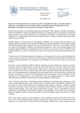 Statement by the Delegation of Romania in response to the address by the Deputy Prime Minister and Minister for Foreign Affairs and European Integration of Moldova, H.E. Natalia Gherman