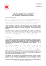 Statement by the Delegation of Turkey in response to the report by the Chief Monitor of the OSCE Special Monitoring Mission to Ukraine, Ambassador Ertugrul Apakan
