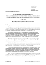 Statement by the Delegation of the Russian Federation on the election rights in the European Union