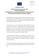 Statement by the Greek Presidency of the Council of the EU on the human rights violations and restrictions on fundamental freedoms in Belarus
